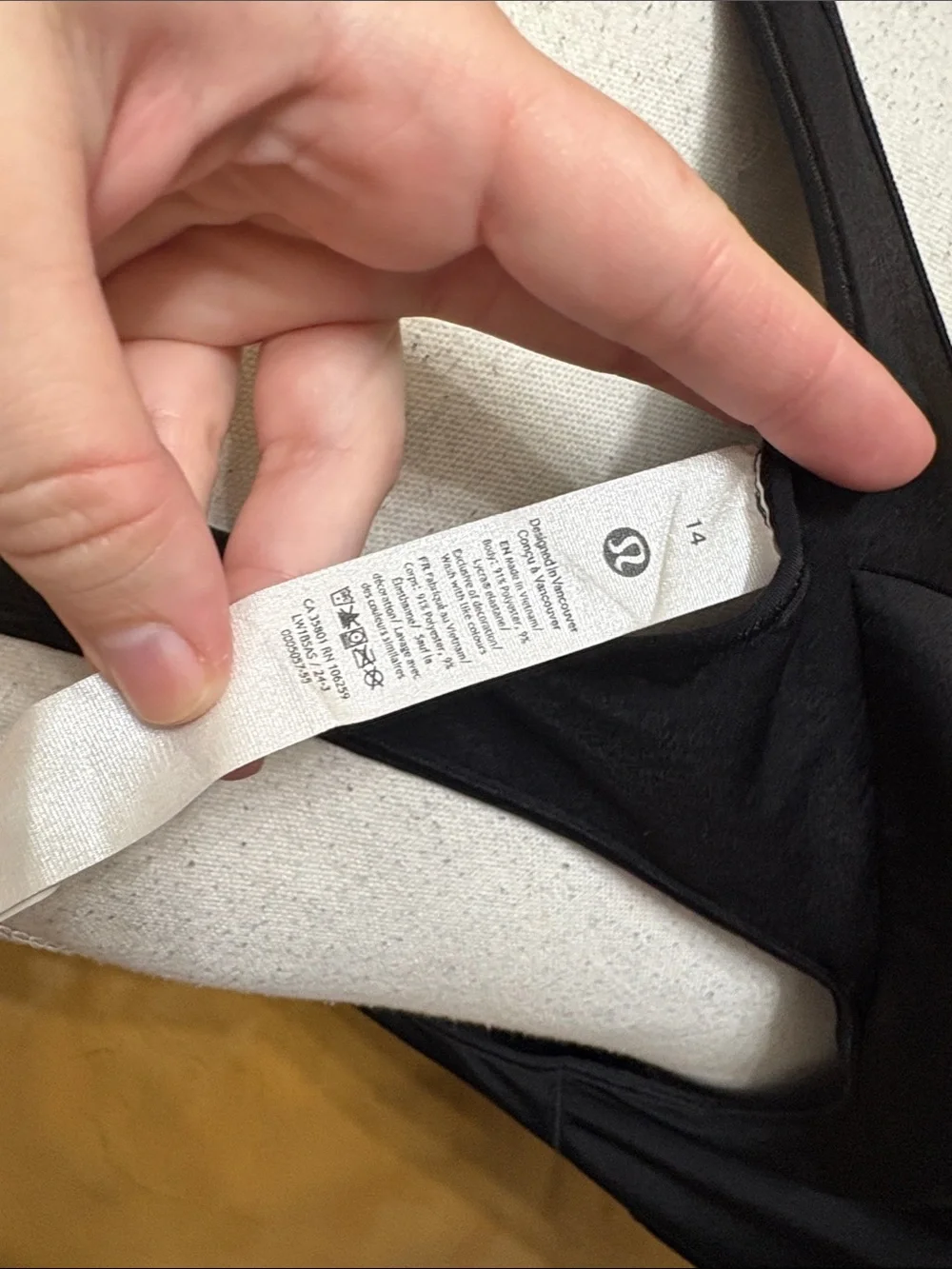 Lululemon Black Essential Tank Pleated Size 14